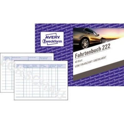 Avery Zweckform Fahrtenbuch 222 DIN A6 quer 40Blatt