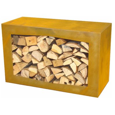 Woodbox - Holz-regal / Holzkiste / Holzkorb in Corten