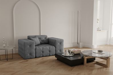 Sessel Designersessel Chantal in Stoff Opera Velvet Grau