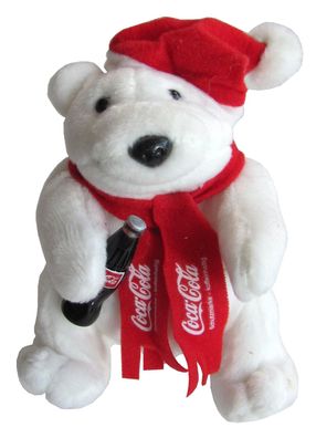 Coca Cola - Eisbär mit Schal, Mütze & Flasche - ca. 13 cm