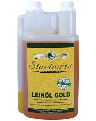 1L Starhorse Leinöl Gold kaltgepresst aus biologischen Anbau