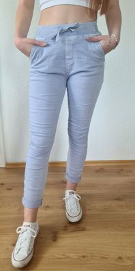 Melly & Co Hose Jogger Jeans Jogpant 8139-37 Denim Stretch Hellblau Gr. M-XXL