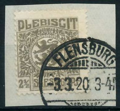 Abstgeb Schleswig Nr 1 gestempelt Briefstück X4B9852