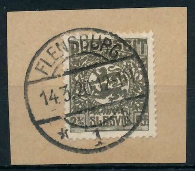 Abstgeb Schleswig Nr 1 zentrisch gestempelt Briefstück X4B9842