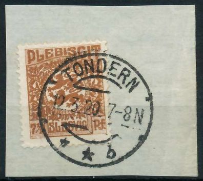 Abstgeb Schleswig Nr 3 zentrisch gestempelt Briefstück X4C3756
