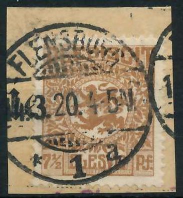 Abstgeb Schleswig Nr 3 zentrisch gestempelt Briefstück X4C3766