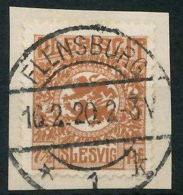 Abstgeb Schleswig Nr 3 zentrisch gestempelt Briefstück X4C375E