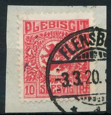 Abstgeb Schleswig Nr 4 zentrisch gestempelt Briefstück X4C379E