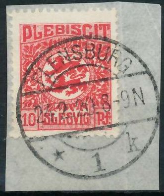 Abstgeb Schleswig Nr 4 zentrisch gestempelt Briefstück X4C3796