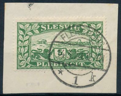 Abstgeb Schleswig Nr 13 zentrisch gestempelt Briefstück X4C3916