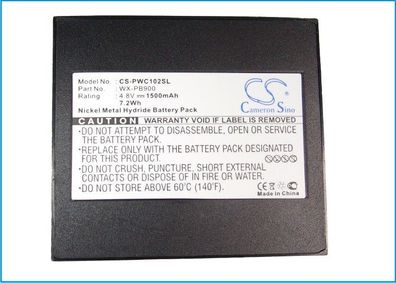 Ersatzakku - CS-PWC102SL - Panasonic PB-900I / PA12830049 - 4,8 Volt 1500mAh Ni-MH