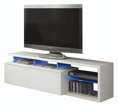 TV-Schrank Massina Lowboard Weiß glänzend mit LED