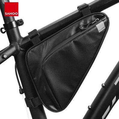 SAHOO Fahrradtasche traingle unter dem Fahrradrahmen mit Reißverschluss 1,5L schwarz