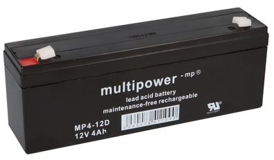 Multipower Blei-Akku MP4-12D Pb 12V / 4Ah Faston 4,8