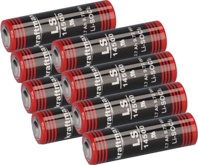 8x Kraftmax Lithium 3,6V Batterie LS14500 ER14505 AA - Zelle