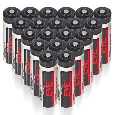 20x EVE ER14505 AA Lithium-Thionylchlorid 3,6V 2400mAh Batterie