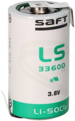 Saft LS33600 ER-D Mono Lithium-Thionylchlorid 3,6V, 17.000 mAh Z Lötfahne