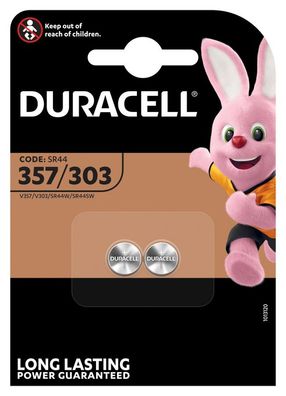 2x Duracell Uhrenbatterie D357 AgO 1,55V 190mAh AgO