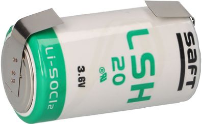 Saft Lithium 3,6V Batterie LSH 20 D - Zelle mit U-Lötfahne