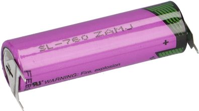 Tadiran Lithium 3,6V Batterie SL760/ PT AA- Zelle, Print 1/2 + / --