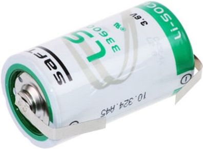 Saft LS33600 ER-D Mono Lithium-Thionylchlorid 3,6V, 17.000 mAh mit U Lötfahne