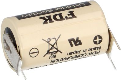 FDK Lithium 3V Batterie CR 14250SE-FT1 1/2AA - Zelle 2/1 pin + + / - Rastermaß: 7,5mm