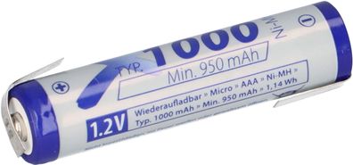 XCell AAA Micro Akku Ni-MH 1,2V 1000 mAh Z Lötfahne