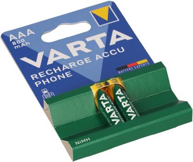 Varta Phone AAA Micro Akku VT398 Ni-MH 1,2V 800mAh 2er Blister