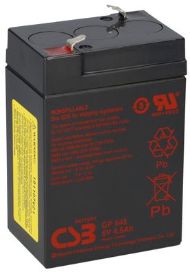 CSB Bleiakku 6V 4,5Ah GP645F1 AGM Bleibatterie wartungsfrei