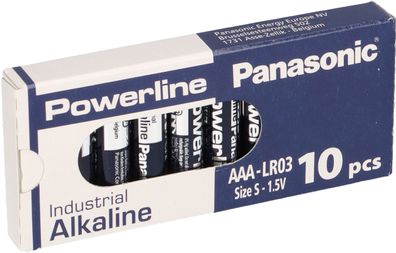 10x MICRO AAA LR03 MN2400 Batterie Panasonic Powerline Industrial 1383mAh 10er Pack