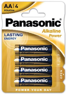 Panasonic AA Mignon Alkaline Power 1,5V Batterie 4er Blister