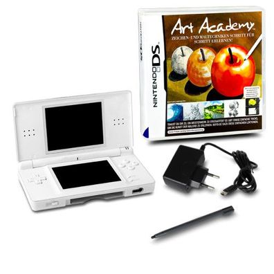 Nintendo DS Lite Handheld Konsole weiss #71A + Ladekabel + Spiel Art Academy
