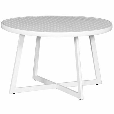 Alexis Lounge Tisch Ø 70x45 cm Gestell und Tischplatte Aluminium matt-weiß