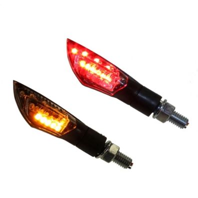 Motorrad LED Blinker/ LED Rücklicht Kombination Charly schwarz klar