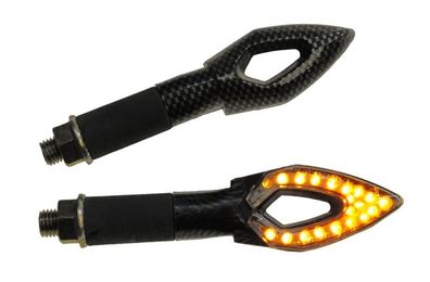 Motorrad LED Blinker Candle carbon klar