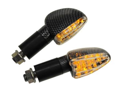 Motorrad LED Blinker Flixo carbon klar