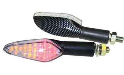 Motorrad LED Blinker/ LED Rücklicht Kombination Shower carbon klar