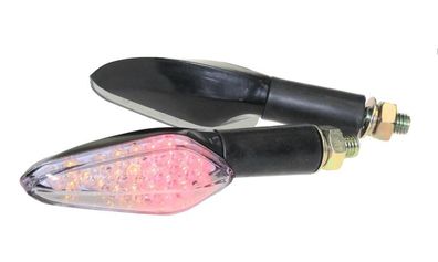 Motorrad LED Blinker/ LED Rücklicht Kombination Shower schwarz klar