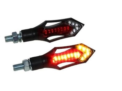 Motorrad LED Blinker/ LED Rücklicht Kombination schwarz getönt