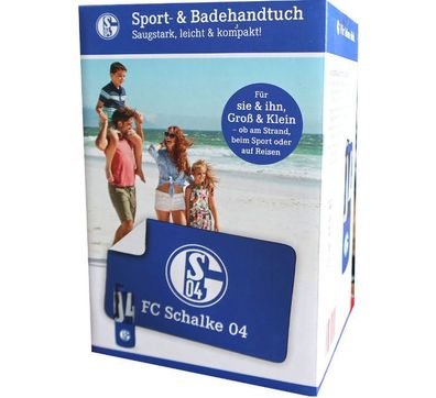 Schalke 04 Sporthandtuch Deluxe weiß/ blau Duschtuch Handtuch 80x130 NEU