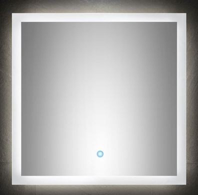 Badspiegel 60x60 cm, LED Beleuchtung, Touch Bedienung, Wandspiegel