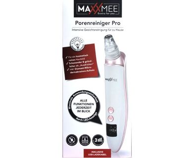 Porenreiniger Pro Elektrisch Vakuum Akne Mitesser von Maxxmee Mikrodermabrasions NEU
