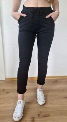 Melly & Co Hose Jogger Jeans Jogpant 8139-1 Denim Stretch Schwarz Gr. XS-XXL