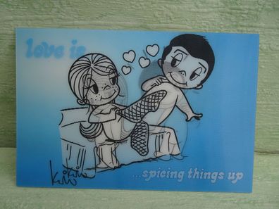 Liebe ist Love is ... spicing things up Wackel-Postkarte 2004 Minikim Dedit Italy