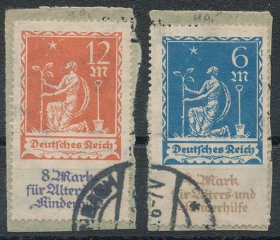 Dt. Reich Nr. 233/34, Briefstücke, sauber gestempelt, geprüft, siehe Bild.