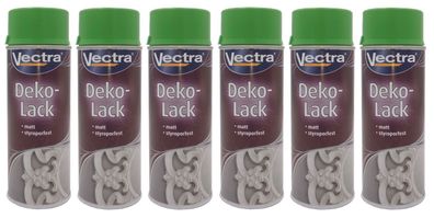 6x Vectra® Dekolack gelbgrün matt 400ml Lackspray Farbspray Sprühdose Spraydose