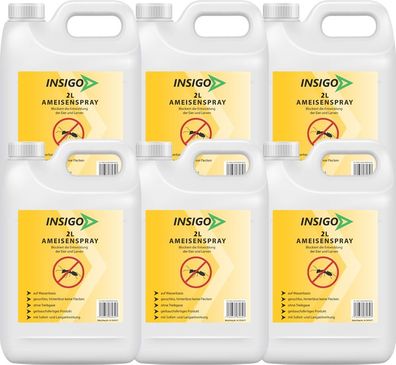 INSIGO 6x2L Ameisenspray Ameisenmittel Ameisengift gegen Ameisen Bekämpfung