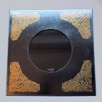 Schwarzer Spiegel mit keltischen Mustern 40 x 40 cm Wahrsagen Hellsehen