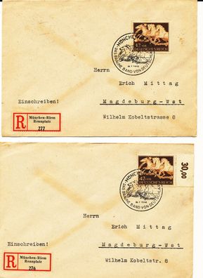 Dt. Reich 5x R- Briefe mit Nr. 815, sauber gestempelt, siehe Bilder.