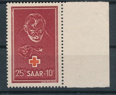 Saarland Nr. 292 mit SR., einwandfrei postfrisch, siehe Bild.